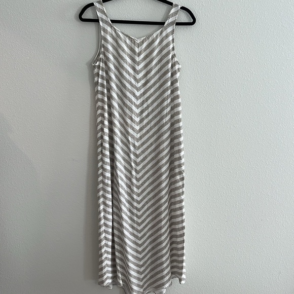 J. Jill Love Linen Chevron Stripe Summer Maxi Dress Size XS - Picture 7 of 8